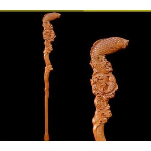 Mahogany wood carved old cane crutches leading cane Walker birthday gift gift Hand-carved Rosewood Dragon Head Cane