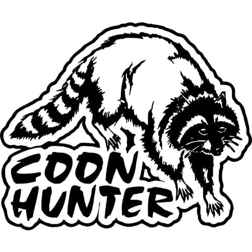 For Coon Hunter Hunting Raccoon Gun Car Truck Window Wall Laptop Vinyl Decal Sticker Styling