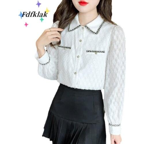 Женские белые рубашки Fdfklak China At AliExpress