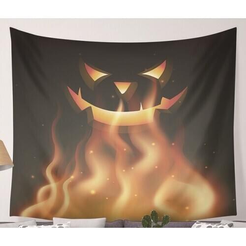 Fire And Pumpkin Tapestry Halloween All Saints' Day Scary Home Art Decoration Drop Shipping 2019 Wholesale