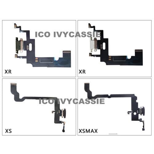 For iPhone XS XR XS MAX Charger Flex Cable USB Charging Dock Connector Flex Ribbon Microphone Headphone Audio Jack MIC Flex