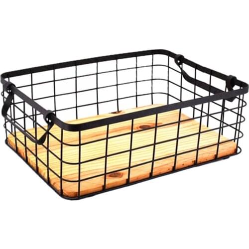 Storage Basket Wrought Iron Storage Basket Simple European Nordic Style Desktop Coffee Table Sundries Storage Basket Organizer