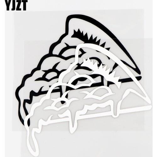 YJZT 13.8×12.2CM Creative Car Stickers Delicious Pizza Vinyl Decals Car Window Decor Black / Silver 10A-0829