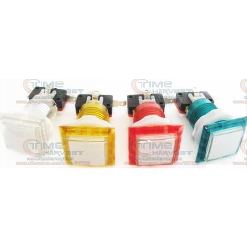 20pcs 33 x 33 lace square push button with microswitches Holder and LED lamp buttons for slot Casino game machine arcade cabinet