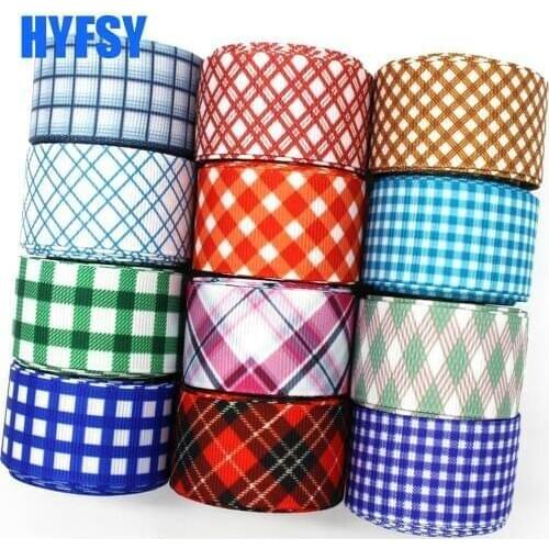 Hyfsy 10074 1 '25mm Plaid ribbon 10 yards DIY handmade materials gift wrap hair bow headwear Grosgrain tape grid