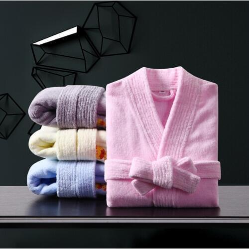 High Qualtity Childrens Bathrobes Cotton Winter Boys Nightgown Super Soft robe Girls Lengthen Thicken Pajamas Kids Bath robes