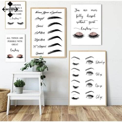 Beauty Salon Wall Picture Eyebrow Eyelash Art Canvas Poster and Print Modern Wall Art Printing Picture Frameless Poster No Frame
