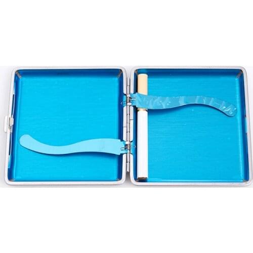 Gift Mens Leather Cigarette Box Cigar Case Metal Leather Smoking Accessories