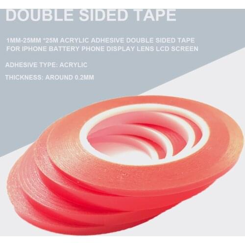Strong (0.2mm Thick), 1mm-25mm *25M Choose Acrylic Adhesive Double Sided Tape for iphone Battery Phone Display Lens LCD Screen