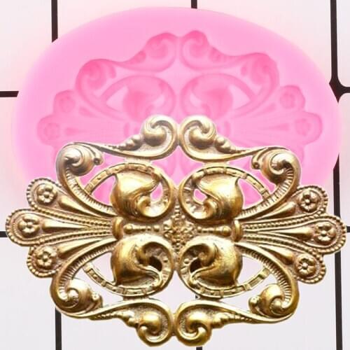 Relief Picture Frame Cake Border Silicone Mold Cupcake Topper Fondant Cake Decorating Tools DIY Candy Resin Clay Chocolate Molds