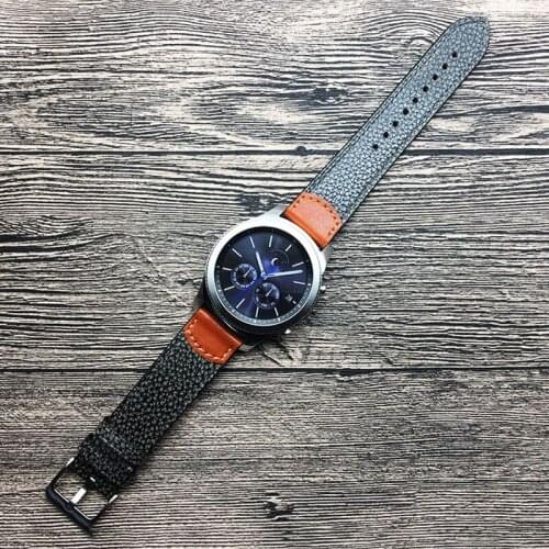 Luxury 22mm Wrist Watch Band For Samsung Gear S3 Genuine Simple Leather Strap For Huawei Watch 2Pro Bracelet For Huami Amazfit