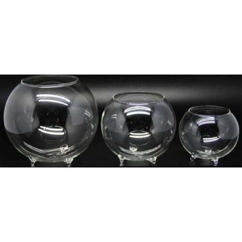 Sale Glass Jewelry Container Aquarium Fishbowl Flower Plants Jar Home Decoration Vase Round Glass Necklace Storage Holder Stand