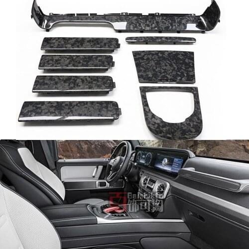 Dry Carbon Fiber Interior Door Handle Body Molding Strip Cover Strip For Mercedes Benz G Class W463 W463A G500 G63 2019