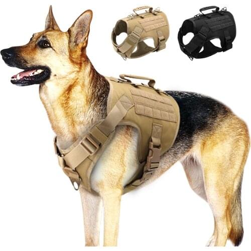 Tactical Dog Harness Pet Military Training Dog Vest German Shepherd Dog Harness Molle Vest For Medium Large Dogs