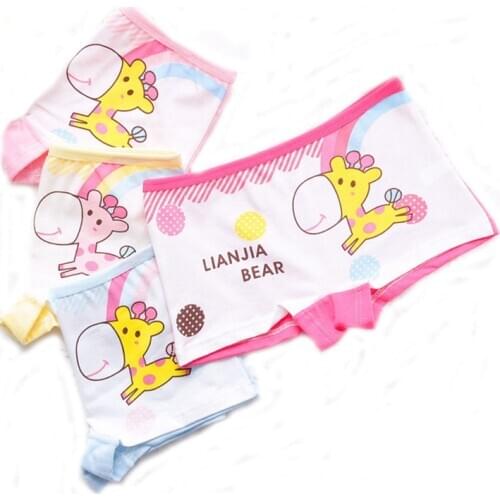 12Pcs/Lot Childrens Cotton Boxers Cute Cartoon Breathable Shorts New Deer Girls Underwear