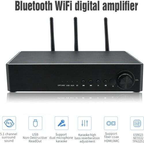 WA90 Pro Bluetooth 5.0 hifi Amplifier ess9023DAC decoder TPA3251 175W*2 high power music Amplifier NE5532 op amp home KTV mix
