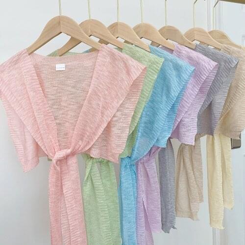 Women Summer Fake Collars Thin Kitted Ice Silk False Collar Scarf Decoration Girls Detachable Collars Scarves Cape Decorative