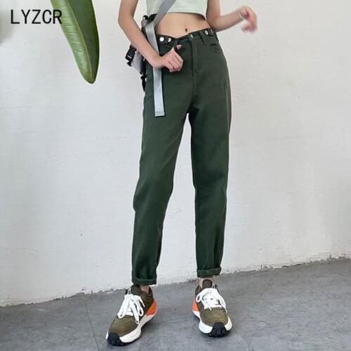 Womens Harem Jeans Female Candy Color Autumn 2021 Boyfrineds Jeans for Women High Waist Denim Pencil Pants Winter Trousers