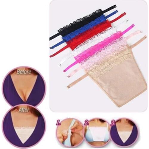 Women Quick Easy Clip-on Lace Fragment Camisole Bra Insert Wrapped Chest Overlay Anti-exhaust Tube Top Wrap