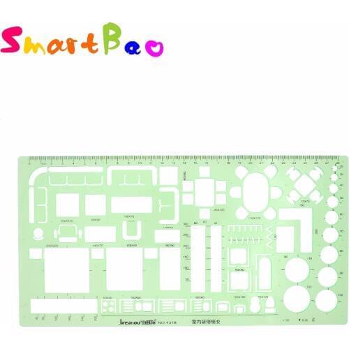 1:50 Drawing Template Interior Renovation Design Drafting Template Stencil, Metric, NO.4318