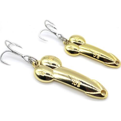 1 Pcs Steel Hooks 5g 10g 15g 20g Gold/Sliver Sequins Penis Spoon Hard Metal Lure For Hooks Bait Rocking Fishing Wobblers Spinner