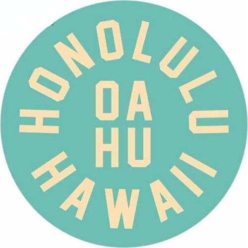 13cm x 12.6cm for HONOLULU HAWALL Car Sticker Motorcycle Refrigerator Decoration Scratch Proof Waterproof Decal