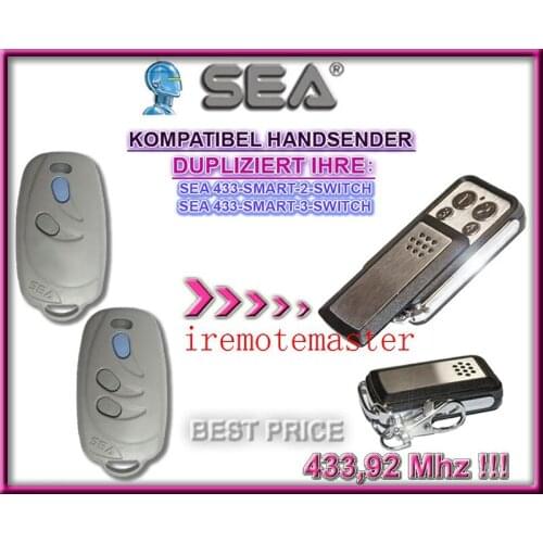 2pieces Compatibel with SEA 433-SMART-2/3-SWITCH garage door remote 433.92MHZ very