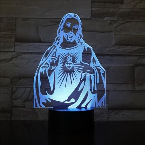 3D Lamp Cross Jesus Bible Night Light Acrylic Plate Touch Home Decor Holiday Gifts For Friend