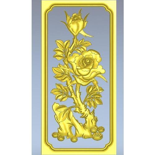 3d model relief for cnc in STL file format Panno_Rose