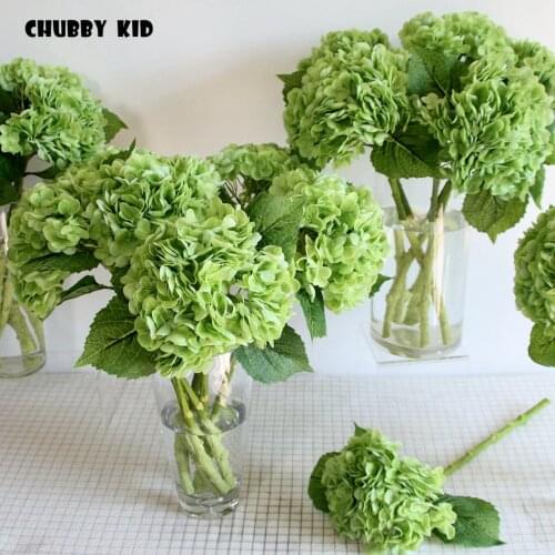 6pcs! wholesale 3D high simulation real touch Hydrangea flower Hi-Q artificial flower fake Hydrangea wedding decorative flowers
