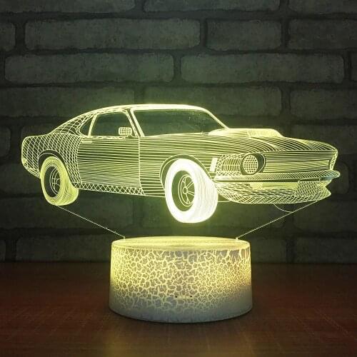 Acrylic Car 3d LED Illusion Night Light USB RC Table Desk Lamp 7 Color Changing Creative Gift for Kids Friend Home Decor
