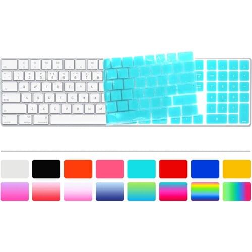 For New Apple Magic Keyboard with Numeric Keypad (Released 2017) US Layout A1843 Silicone Laptop Keyboard Skin Cover Protector