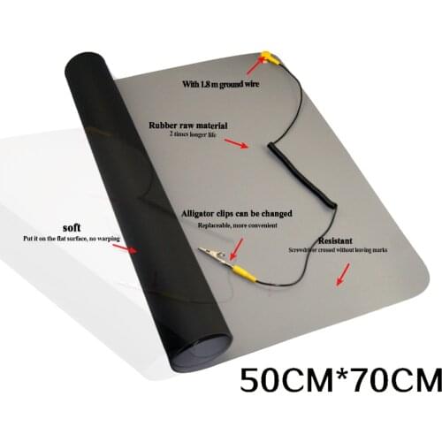 ESD Anti-static Big Desk Pad Maintenance Platform Ground wire ESD FOR Repair Work Mats 700 x 500mm
