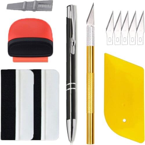 Car Styling Tools Vinyl Carbon Fiber Squeegee Car Accessories Film Wrapping Kit Window Tint Installation Tool Razor Scraper Set
