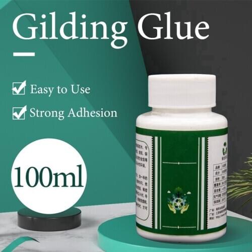 Aomily 100ml Water-based Glue Gold Leaf Foil Gilding Glue for Metal Foil Sheets Arts Craft Paper Home Decortion Gilding Adhesive