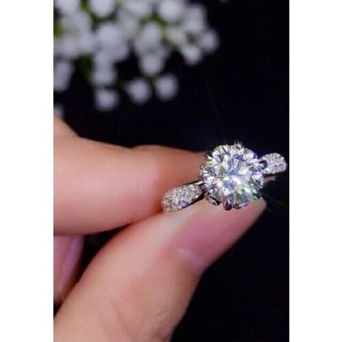 Supply 1.5 Carat Natural American Mosang Diamond Ring 925 Silver Inlaid Micro-set Zircon Female Jewelry