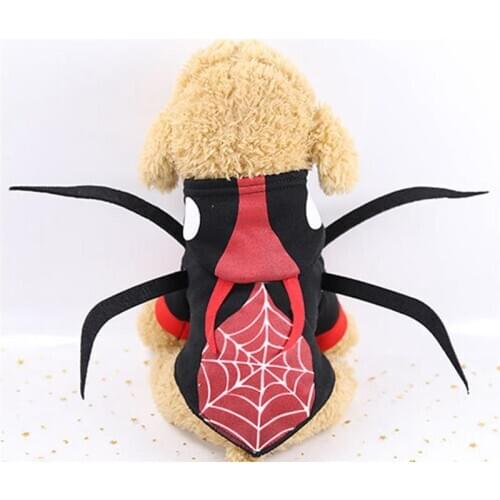 Creative Pet Costume Hooded Cute Breathable Spider Pet Suit Dog Clothes for Halloween Holiday Party DIY Display Suit Dresses