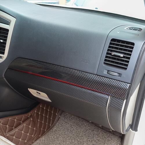 LHD!! For Mitsubishi Pajero V80 2007-2019 Carbon Style Front Seats Middle Console Panel Frame Strips Cover Trim Car Styling