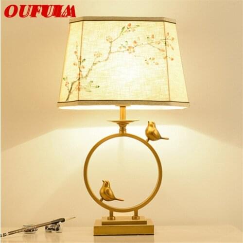 OUFULA Table Lamp Modern Contemporary Office Creative Decoration Fabric for Foyer Living Room Bed Room Hotel