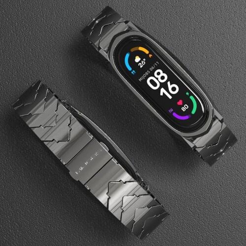 New Suitable for Xiaomi Mi Band 6/5 Strap Mi 3 4 Universal Wristband Metal Bamboo 304 Stainless Steel Strap Wristband Correa
