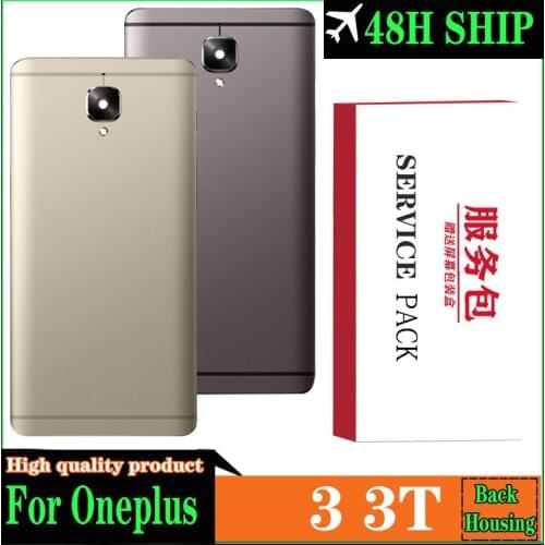 Original Back Housing Replacement For Oneplus 3 Back Cover Battery Glass For One Plus 3T Door Rear Replacement Case With Logo