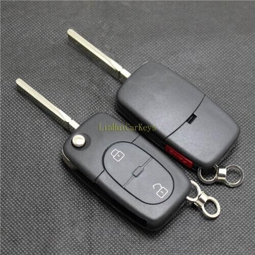 PINECONE for Audi A2 A3 A4 A6 A8 TT Car Key Case 2+1 Buttons Uncut Brass Blade High Quality Replace Remote Key ABS Shell 1PC