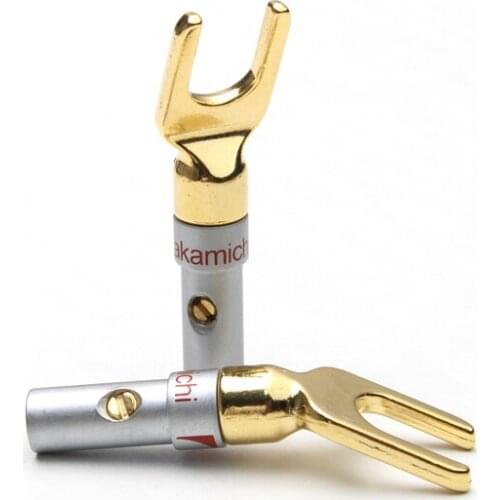 Gold Plated Y/U- Type Banana Plugs Set Cable Wire Connector Fork Spade Speaker Plug Adapter Audio Terminals