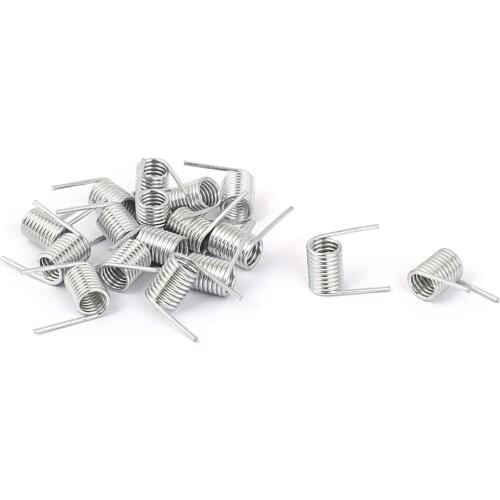 Uxcell 17pcs 0.7mm Wire Dia 5.8mm OD 8mm Length Small Straight Torsion Spring Zinc Plated Silver Tone Hardware Accessories