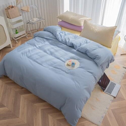 Boys Blue Bedding Sets Fashion Solid Duvet Cover Sets Bed Sheet Pillowcases Bedclothes Twin Full Queen Size for Bedroom Decor