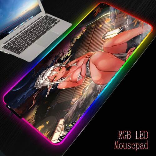 MRGBEST Anime special girl gaming pads with sewn edges Ordinary /LED RGB Mouse pad for LOL DOTA games