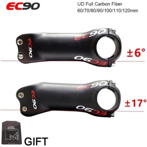 EC90 Bike Stem Full Carbon Fiber 60/70/80/90/100/110/120mm MTB Stem ±6°/17° Bicycle Handlebar Stem for Mountain Road Bike
