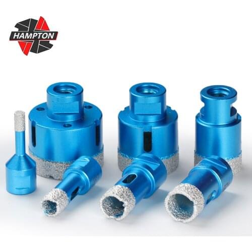 1pc 6-80mm M14 Thread Brazing Hole Opener Blue Angle Grinder Hole Saw Diamond Drill Bits for Glass Tile Marble Granite Drilling