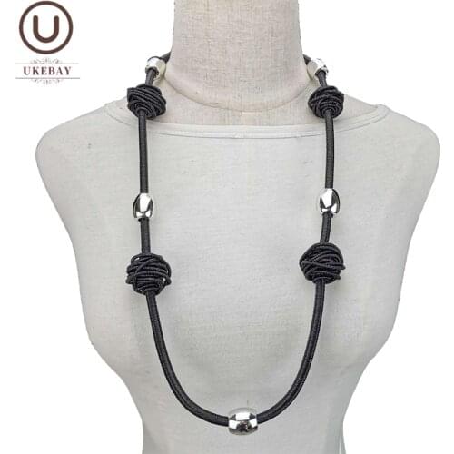 UKEBAY New Designer Luxury Pendant Necklace Women Handmade Ethnic Jewelry Bead Accessories Wedding Necklaces Party Clothes Chain