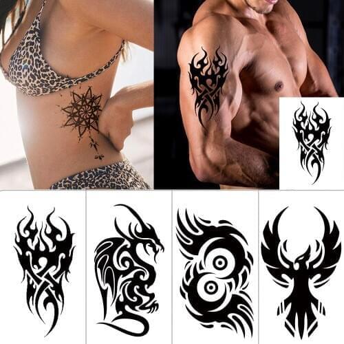 Temporary Waterproof Tattoo for Men Fire Tattoo Eagle Loto Mandala Eye Calls Totem Water Transfer Fake Tattoo for Men women